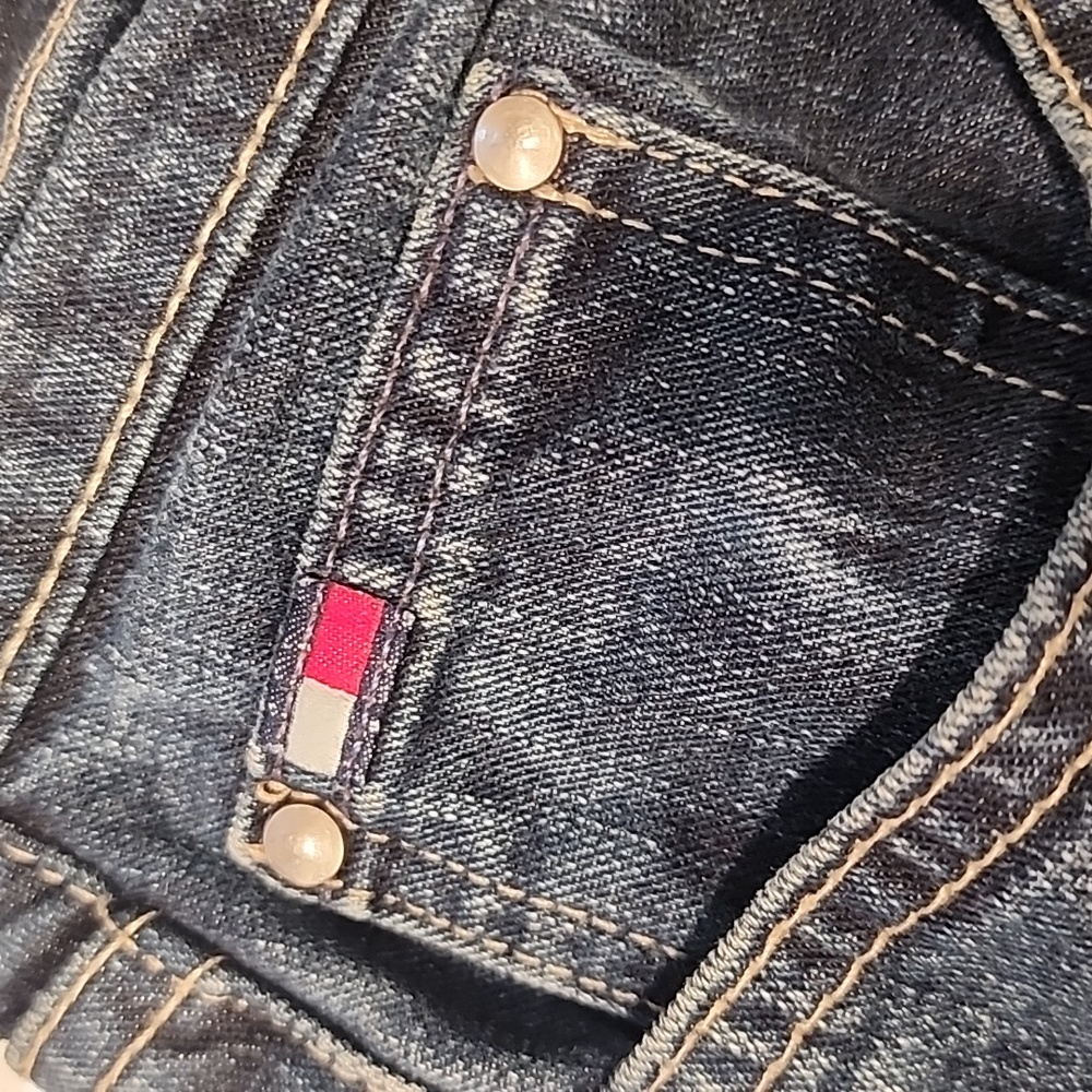 Tommy Hilfiger Low Rise Flare denim jeans sz 12r - Picture 8 of 12